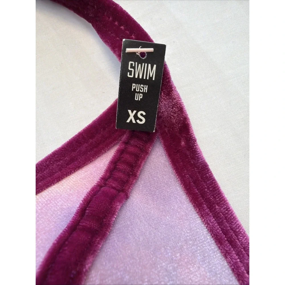 Victoria Secret PINK Swim Bikini Top SZ XS Velvet Sexy‎ Pink Triangle Push Up